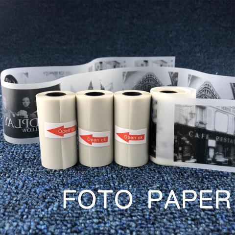 Papel con impresión térmica, rollo de impresión térmica semitransparente de 57x30mm para impresora de fotos, papel con impresión térmica ► Foto 1/6