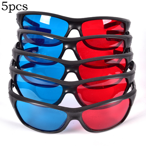 5 unids/set de gafas 3D rojas y azules para juegos de DVD de películas dimensionales anaglifo ► Foto 1/6