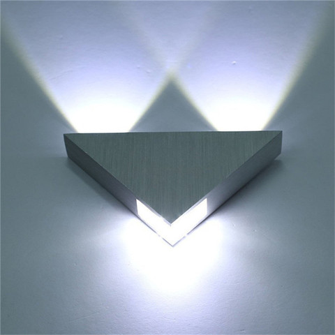 Lámpara LED de pared de aluminio para interior, luz moderna de 3W con forma triangular para dormitorio, decoración del hogar, AC110V 220V ► Foto 1/6