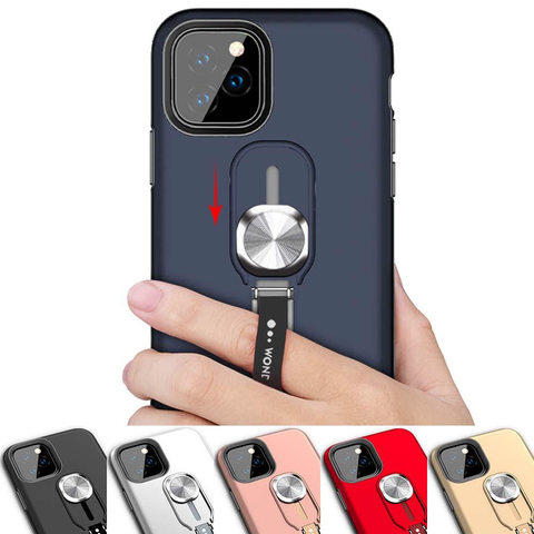 Funda con anillo de dedo de silicona soporte magnético para iPhone 11 Pro XS Max 6 6S Plus funda trasera a prueba de golpes para iPhone 11 XR XS X 8 7 Plus ► Foto 1/6