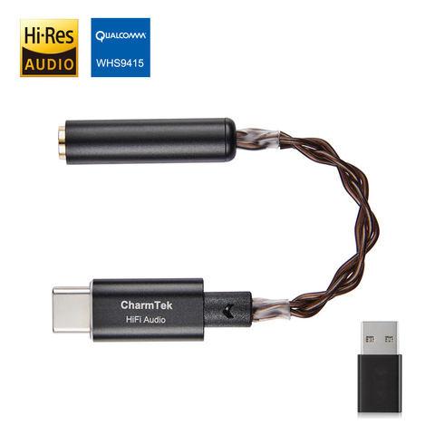 CharmTek Qualcomm USB C HiFi DAC de Audio portátil amplificador de auriculares Pro para Samsung Nota 20 S20 Pixel 5 iPad Pro ► Foto 1/6