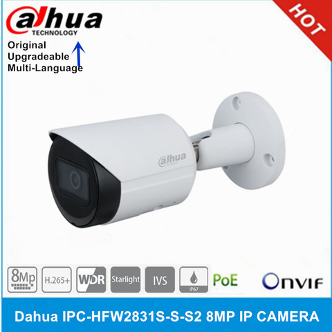 Dahua-cámara IP de 8MP, original, IPC-HFW2831S-S-S2, POE, IP67, IR30M, P2P, luz de estrellas ► Foto 1/2