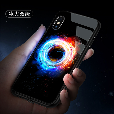 Funda luminosa con luz de llamada para iPhone, Funda de cristal templado para iPhone 11, 12 Pro, Max, 6, 7, 8 Plus, X, Xr, SE, 2022, 12 ► Foto 1/6