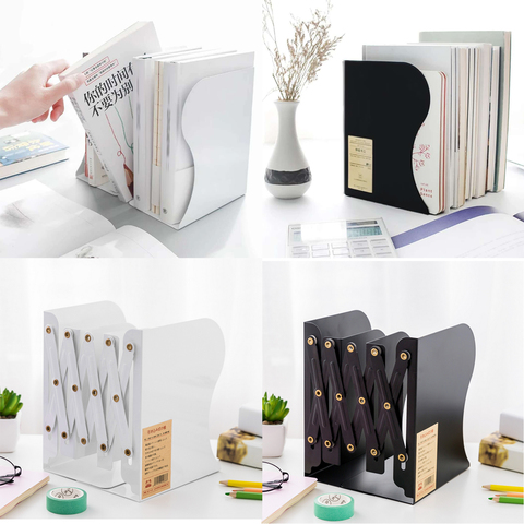 Metal Iron Hollow Decorative Adjustable Book Bookends Book Ends Shelf Holder Stand for Student Man Woman School Office Home ► Foto 1/6