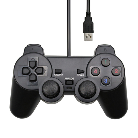 Vibración Joystick cable USB controlador de PC para PC ordenador portátil para WinXP/Win7/Win8/Win10 para Vista negro Gamepad ► Foto 1/6