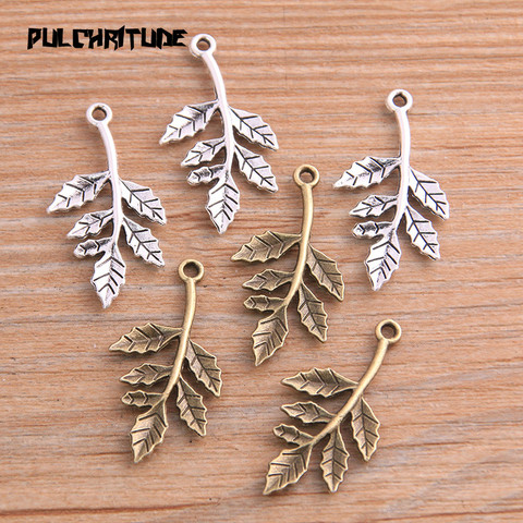 20 Uds 16*30mm aleación de Metal de 2022 dos árbol de Color rama encantos planta colgante para fabricación de joyería DIY hecho a mano artesanía ► Foto 1/6