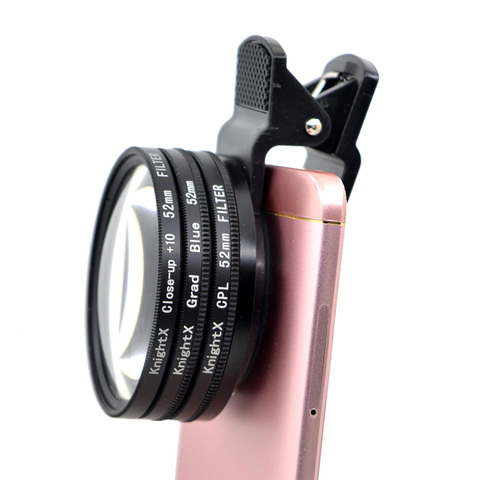 KnightX-filtro de cámara para teléfono inteligente, kit de lente macro polarizada cpl de 52MM para iphone, huawei, samsung, galaxy, android ► Foto 1/6