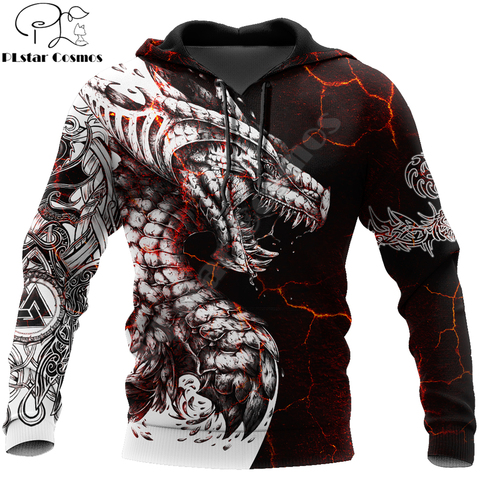 Sudadera con capucha para hombre y mujer, con estampado 3D de dragón en blanco y negro, ropa de calle Unisex, jersey con cremallera, chaqueta informal, chándales KJ0192 ► Foto 1/6