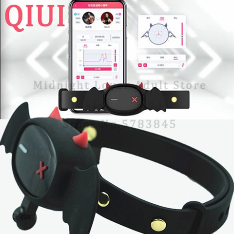 Aplicación remota Control cuello fetiche esclavo moderación QIUI pequeño diablo Collar choque eléctrico juguetes sexuales de juegos de adulto para parejas ► Foto 1/6