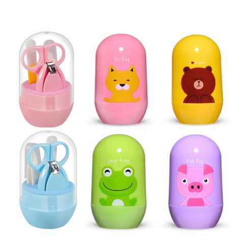 4 unids/set Set de cuidado de uñas de bebé de dibujos animados lindo tijeras infantiles bebé clavo Clipper diario recién nacido de uñas de corte Kit de manicura CL5824 ► Foto 1/6