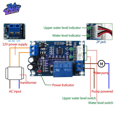 Controlador de nivel de agua de XH-M203, controlador de nivel de agua automático, interruptor de nivel de agua, AC/DC 12V ► Foto 1/6