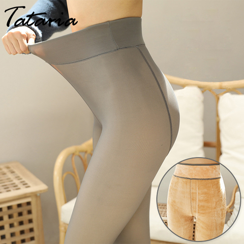 Tataria-mallas cálidas de Invierno para mujer, Leggings Sexy de cintura alta, de terciopelo grueso, para invierno ► Foto 1/6