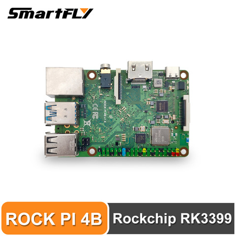 ROCK PI 4B V1.4 Rockchip RK3399 ARM Cortex seis núcleos SBC/ordenador de placa única Compatible con pantalla Raspberry Pi oficial ► Foto 1/6