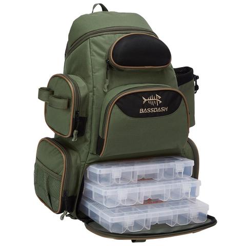Bassdash-mochila de aparejos de pesca multifuncional, caja de aparejos tácticos con 3 bandejas, 3600 ► Foto 1/6