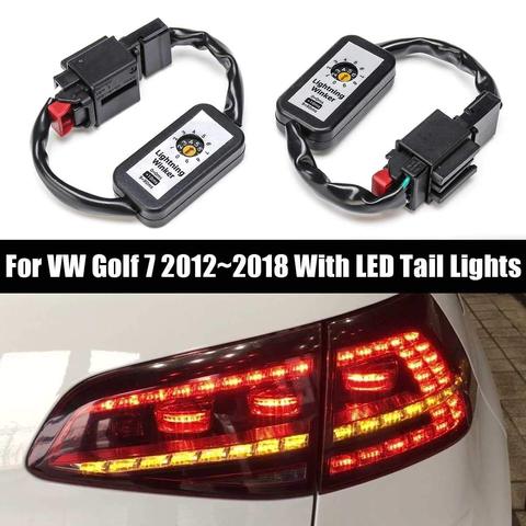 Indicador de señal de giro dinámico negro, módulo de luz trasera LED, arnés de Cable para VW Golf 7, luz trasera izquierda y derecha, 2 uds. ► Foto 1/6