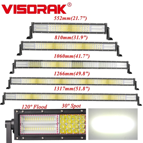 VISORAK-Barra de luz LED curvada para todoterreno, 22, 32, 42, 50, 52 pulgadas, obra de obra 4x4, 4WD, camión, SUV, ATV, barra LED para Tractor 4WD, 4x4, SUV, camión ATV ► Foto 1/6