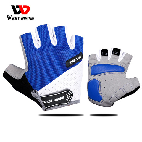 WEST BIKING-guantes de medio dedo para ciclismo, almohadilla transpirable para deportes al aire libre, ciclismo de montaña ► Foto 1/6