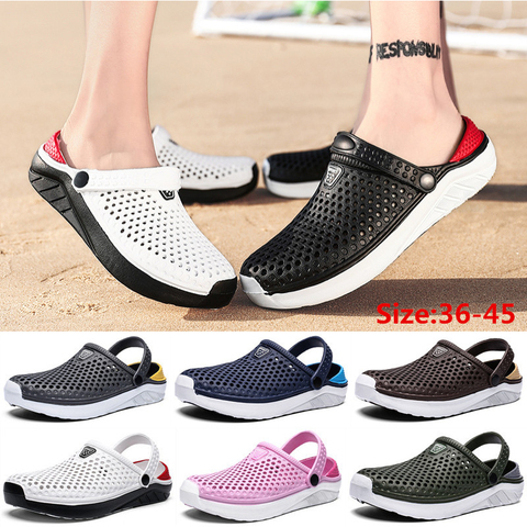 Zuecos para la playa para hombre y mujer, zapatillas de suela gruesa, impermeables, antideslizantes ► Foto 1/6