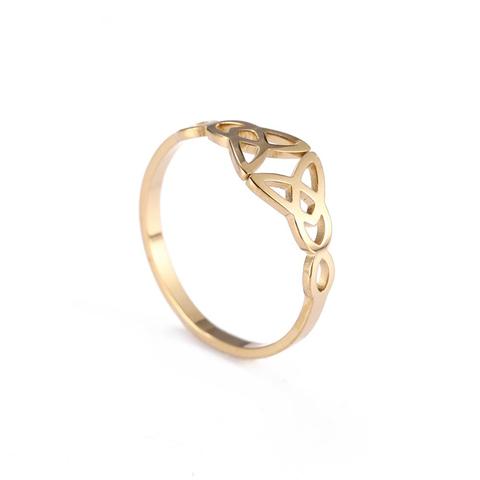 Skyrim-Anillos Vintage de Triquetra irlandés celtas, talismán vikingo de acero inoxidable, amuleto informal, joyería, regalo para mujeres y niñas ► Foto 1/6