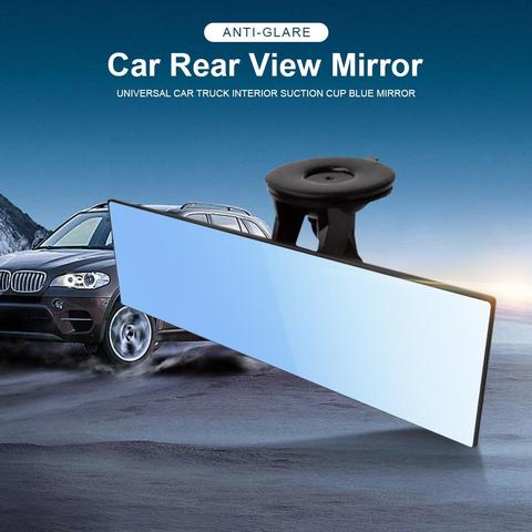 Espejos retrovisores interiores antideslumbrantes para coche, espejos retrovisores de superficie con ventosa, rotación de 360 grados, color azul ► Foto 1/6