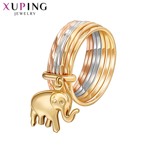 Xuping-anillo con patrón de elefante Multicolor para mujer, joyería exquisita, regalo de Año Nuevo 15736/10046 ► Foto 1/6