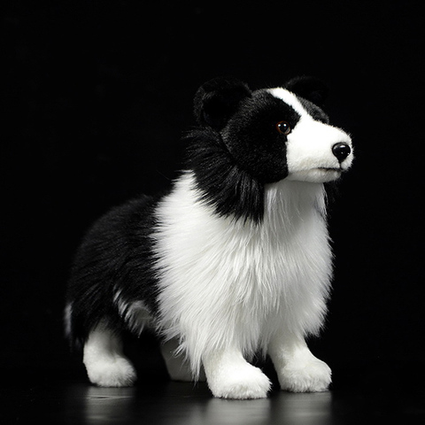 25cm de peluche de frontera Collie juguetes de peluche cachorro suave Animal relleno muñecas de la vida Real juguetes de peluche de perros para niños regalos de navidad ► Foto 1/6