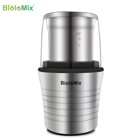 Biolomix-Molinillo Eléctrico de café 2 en 1, molino con cuchillas de acero inoxidable para especias, hierbas, nueces, granos, molienda de granos de café ► Foto 1/6