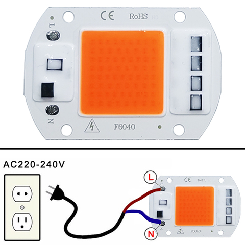 Lámpara LED de Chip Phyto lámpara espectro AC220V 10W 20W 30W 50W para planta de interior de plántulas de crecer y de crecimiento iluminación ► Foto 1/4