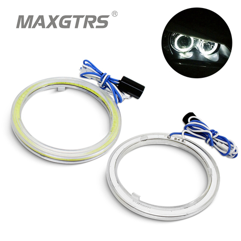 2x COB Ojo de Ángel LED DRL Chip de la motocicleta del coche de la luz Super brillante resistente al agua faros de coche fuente de luz 50/60/70/80/90/100mm ► Foto 1/6