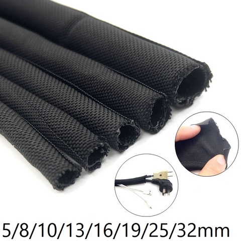 Funda de Cable trenzado extensible, 5, 8, 10, 13, 16, 19, 20, 25 y 32mm, Protector de tubo de cierre automático para mascotas, arnés, envoltura de Cable de nailon ► Foto 1/6