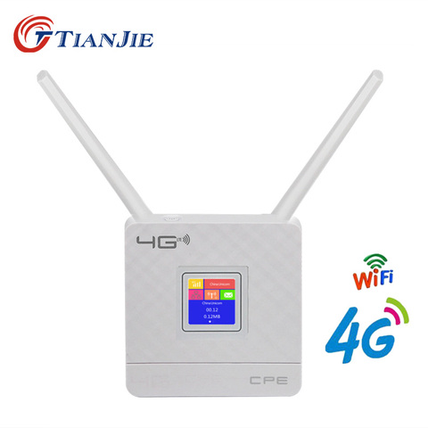 Enrutador Wifi de banda ancha 4G LTE CPE, 300Mbps, 3G, punto de acceso de banda ancha móvil, puerto WAN/LAN, antena Dual, entrada con ranura para tarjeta Sim ► Foto 1/6