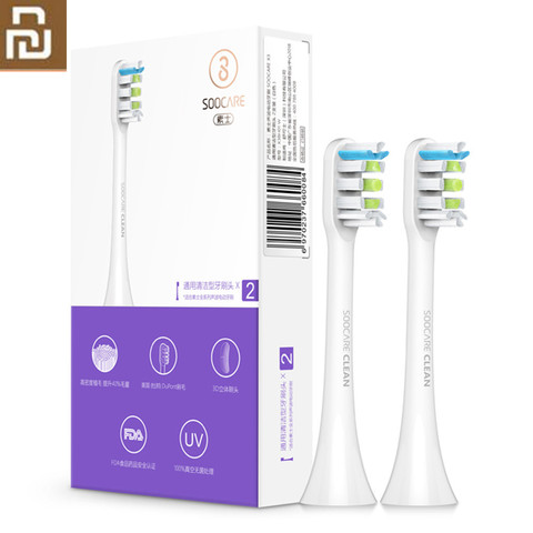 Original Xiaomi Soocare X3 2 piezas SOOCAS reemplazo del cepillo de dientes eléctrico cabeza para SOOCAS/Xiaomi Mijia SOOCARE X3 de la cabeza del cepillo 2022 ► Foto 1/6