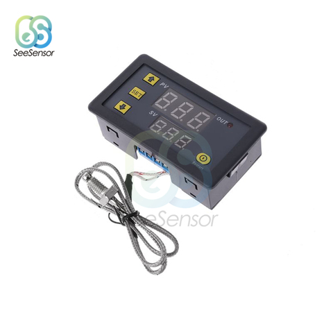 LED controlador de temperatura Digital de AC220V DC 5V 12V 24V termostato-60 ~ 500 ℃ K-tipo M6 sonda Sensor termopar 10A salida de relé ► Foto 1/6