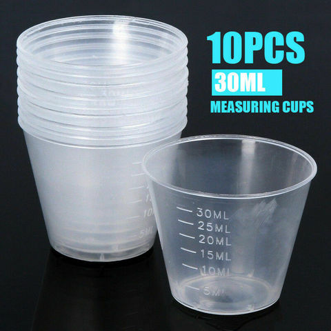 Tazas medidoras de plástico desechables, recipiente de líquidos, herramienta de cocina para el hogar, 10x30ml ► Foto 1/5