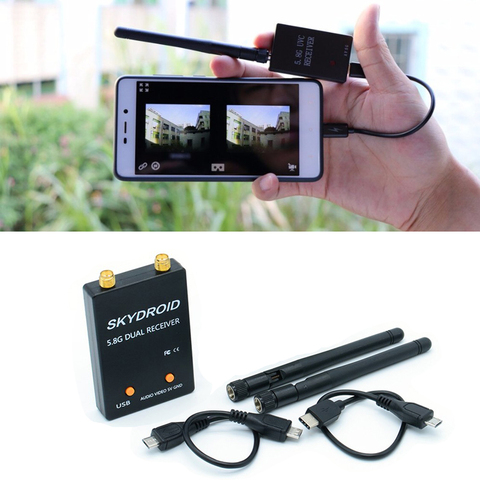 Skydroid-antena Dual UVC 5,8G, receptor de Audio FPV, 150CH, para Android, teléfono móvil, tableta, teléfono inteligente, transmisor, receptor RC FPV ► Foto 1/6