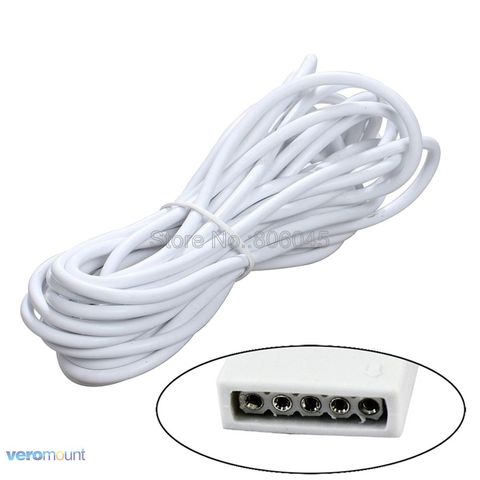 Cable de extensión RGBW de 5 pines, 50cm, 1M, 2M, 3M, 5M, 5 pines, Conector de extensión hembra, Cable blanco para tira de luces LED de 5050 RGBW ► Foto 1/3