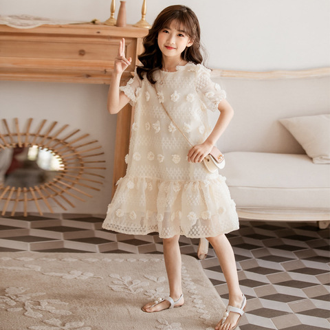 Vestido de encaje bordado de verano para niños y chicas adolescentes de 4 a 16  años vestidos para dulces princesas de estilo coreano vestido de fiesta para  niños, #8809 - Historial de