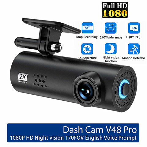 2K coche DVR 1S APP voz en Inglés Control 1080P HD Visión Nocturna cámara de salpicadero era grabadora WiFi cámara de salpicadero 70 appareil photo mai mi ni yi ► Foto 1/6