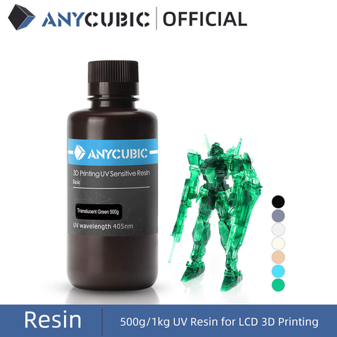 ANYCUBIC 500g/1kg resina líquida fotopolímero 405nm resina UV para LCD 3D impresora Material de impresión de fotones/fotón S/fotón Mono ► Foto 1/5