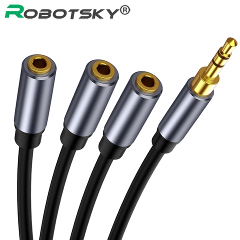 Cable de Audio divisor 3,5mm 3 hembra a Macho Jack 3,5mm adaptador divisor Cable Aux para iPhone Samsung reproductor MP3 auriculares ► Foto 1/6