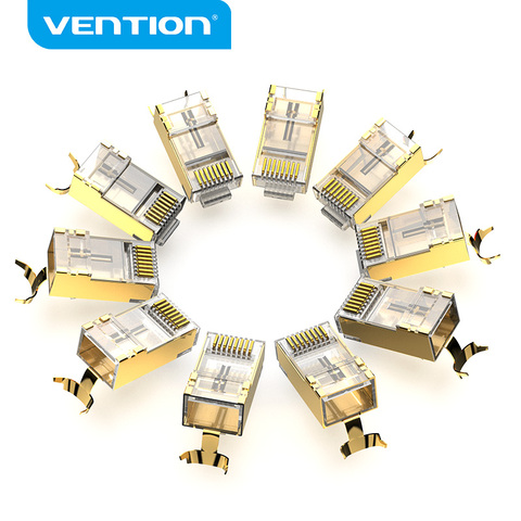 Vention-conector Cat8 RJ45 8P8C, Cable Ethernet Modular, Conector de cabeza chapado en oro Cat8 FTP, crimpadora de red RJ45, Cat8 ► Foto 1/6