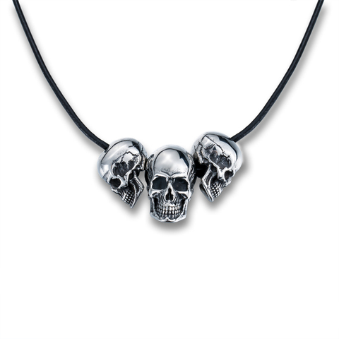 Colgante de calavera punk de acero inoxidable 316L, novedad, collar de motorista rock, joyería ► Foto 1/5