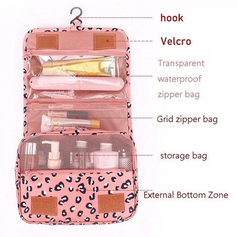 Bolsa de maquillaje de alta capacidad para mujer, bolsa de viaje impermeable, almacenamiento de artículos de tocador, Kit de viaje, bolso de belleza ► Foto 1/6