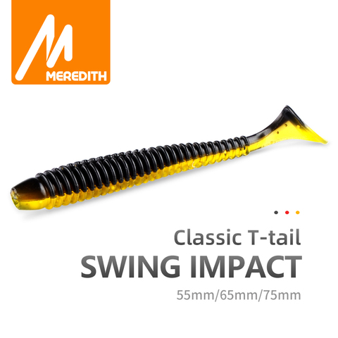 MEREDITH Swing impacto cebos de pesca 55mm 65mm 75mm de pesca suaves Señuelos de Pesca de Mar Leurre Souple de silicona señuelos cebo ► Foto 1/6