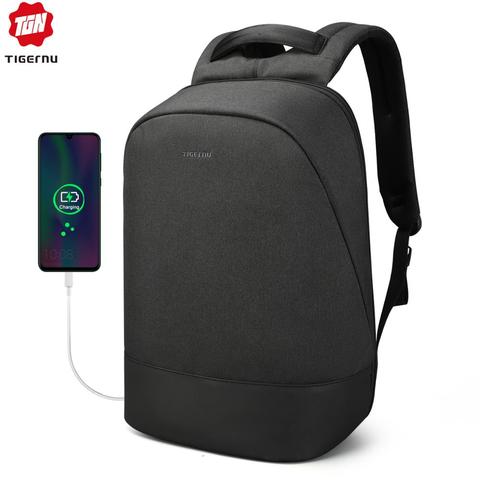 Masculino viajes Mochila escolar con puerto de carga USB para Mujeres Hombres estudiante bolsa Mochila 15,6 pulgadas ordenador portátil y notebook ► Foto 1/6