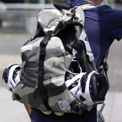 Mochila para patines en línea al aire libre, zapatos de patinaje, botas, mochila ligera, bandolera doble, HW274 ► Foto 1/6