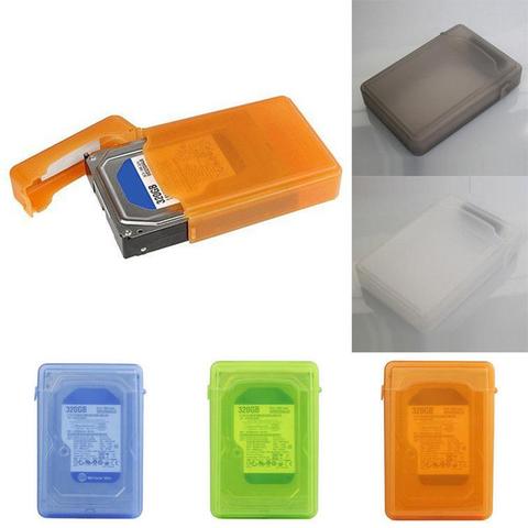 Funda de almacenamiento de 3,5 pulgadas para disco duro SATA IDE Disco Duro caja de protección a prueba de polvo caja de almacenamiento naranja verde SSD HDD carcasa casos ► Foto 1/6