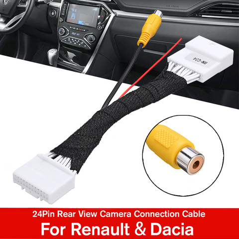 La electrónica del automóvil repuestos para Renault Dacia para Opel Vau-xhall 24 Pin adaptador de Auto cámara de Vista trasera Cable de conexión Mayitr ► Foto 1/6