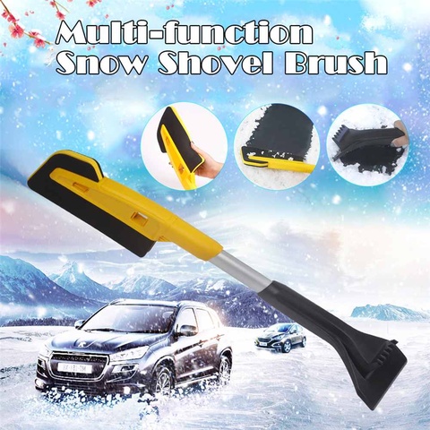 Pala de nieve EVA para coche, pala de nieve multifuncional, varilla larga, herramienta de barrido de hielo, cepillo de eliminación de nieve para invierno, accesorios para coche ► Foto 1/6