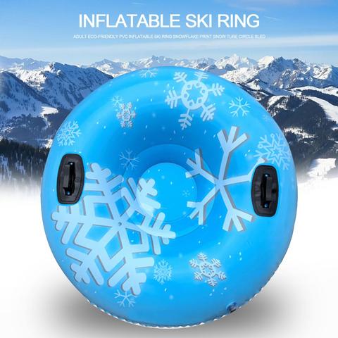 Anillo de esquí inflable de PVC respetuoso con el medio ambiente para adultos, tubo de nieve con estampado de copo de nieve, trineo circular, accesorios deportivos al aire libre ► Foto 1/6